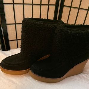 Ugg Coldin Black Wedge Boots, size 9